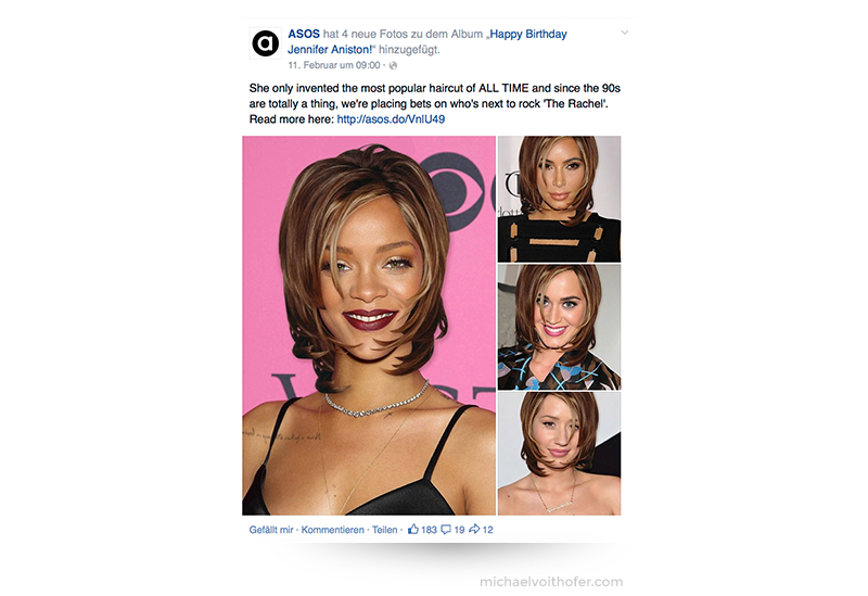 Asos humorous call to action post